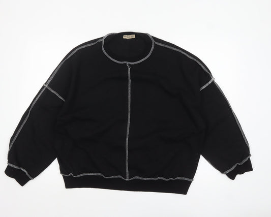 New Noce Women's Black Crew Neck Pullover Sweatshirt Size L