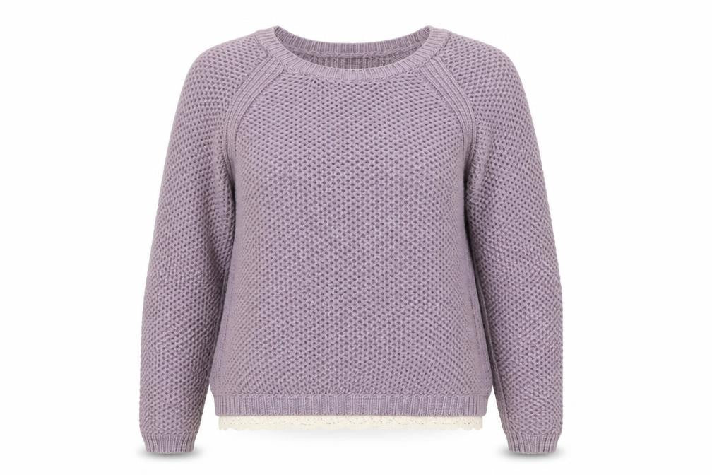 Marks and Spencer Women’s Purple Knit Jumper UK 8 Crochet Trim