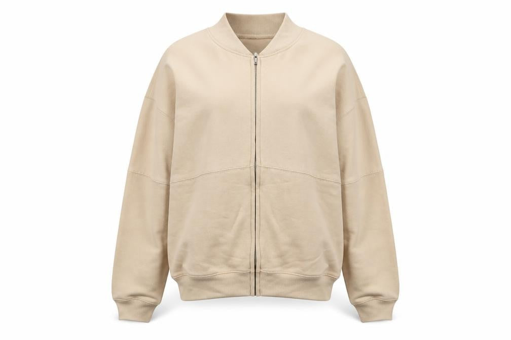Stylewise Women Beige M Basic Full Zip Casual Jacket