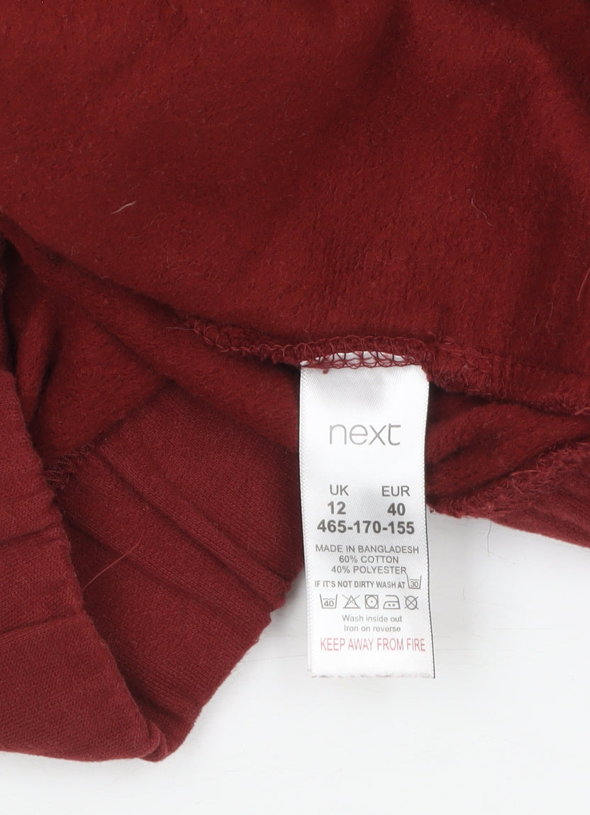 Next Women’s Red Cotton Blend Hooded Pullover Hoodie Size 12