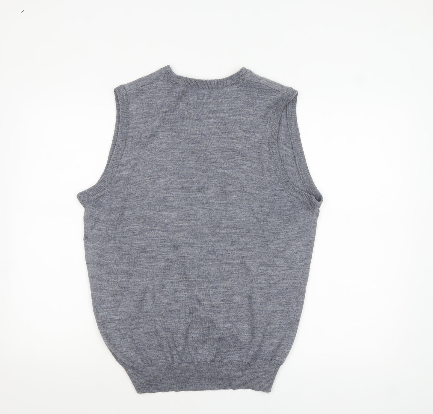 Wolsey Men's Grey Wool V-Neck Sleeveless Vest Jumper M Classic Fit