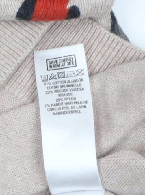 Wallis Women’s Beige Animal Print Pullover Jumper Size S