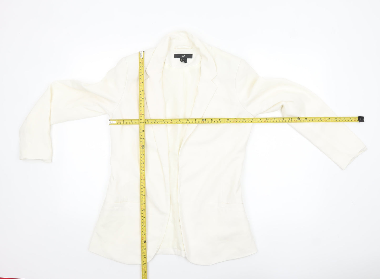 H&M Women’s Ivory Single-Breasted Blazer UK 10 Classic Fit