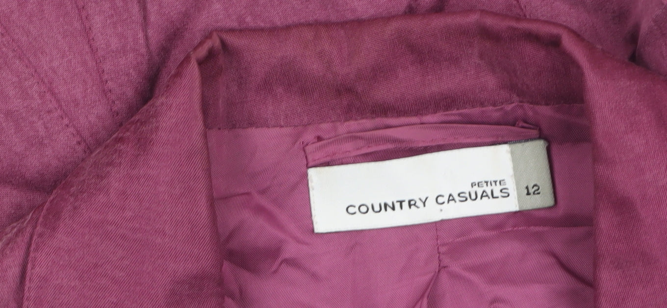 Country Casuals Women Petite Pink Suit Jacket Size 12 Two-Button Blazer