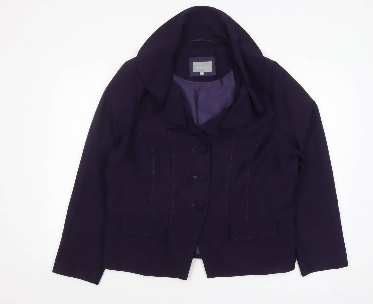 Marks and Spencer Per Una Purple Women's Blazer Size 20 Lined Tailored Jacket