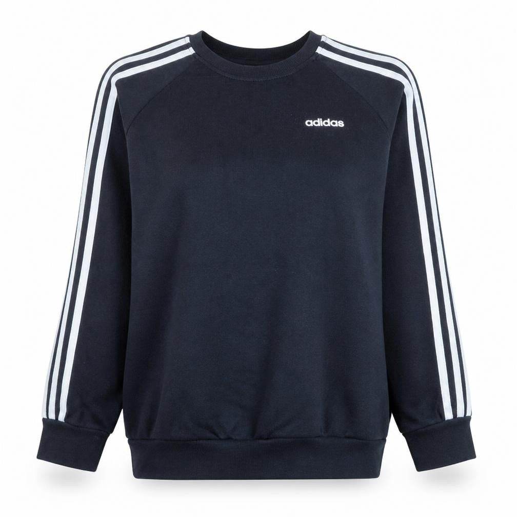 Front view of Adidas women’s black xs pullover sweatshirt crew neck cotton blend