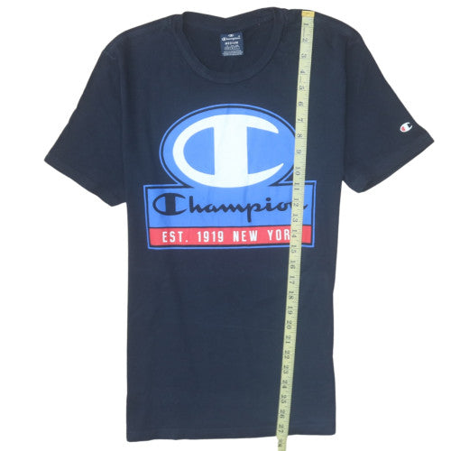 Champion Men's Navy Blue Medium Graphic Logo T-Shirt