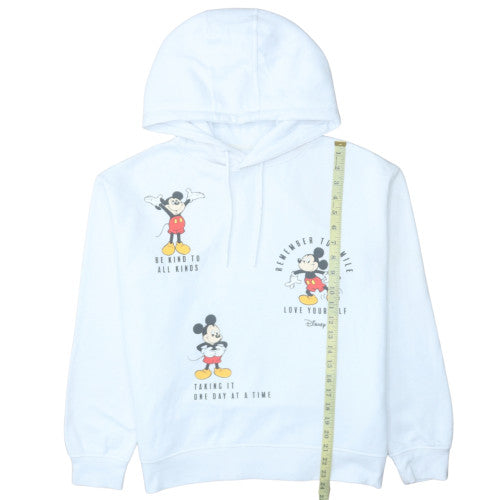 Disney Women White Mickey Mouse Pullover Hoodie Size M