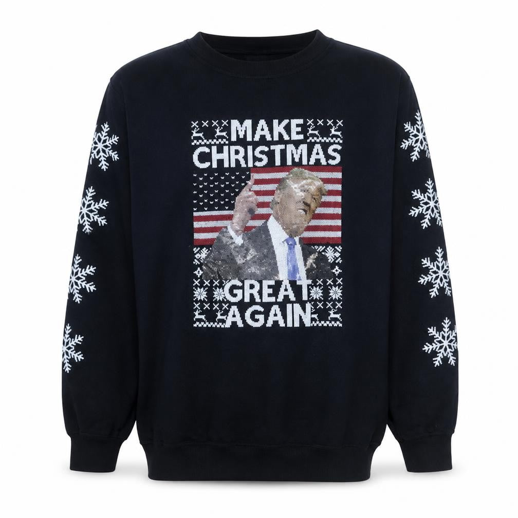 Active Sweats Women's Black XL Pullover Christmas Sweatshirt