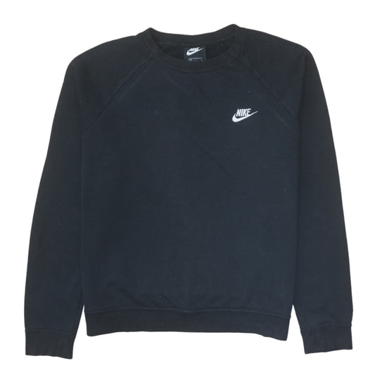 Nike Womens Black Cotton Blend Crew Neck Pullover Sweatshirt Size L