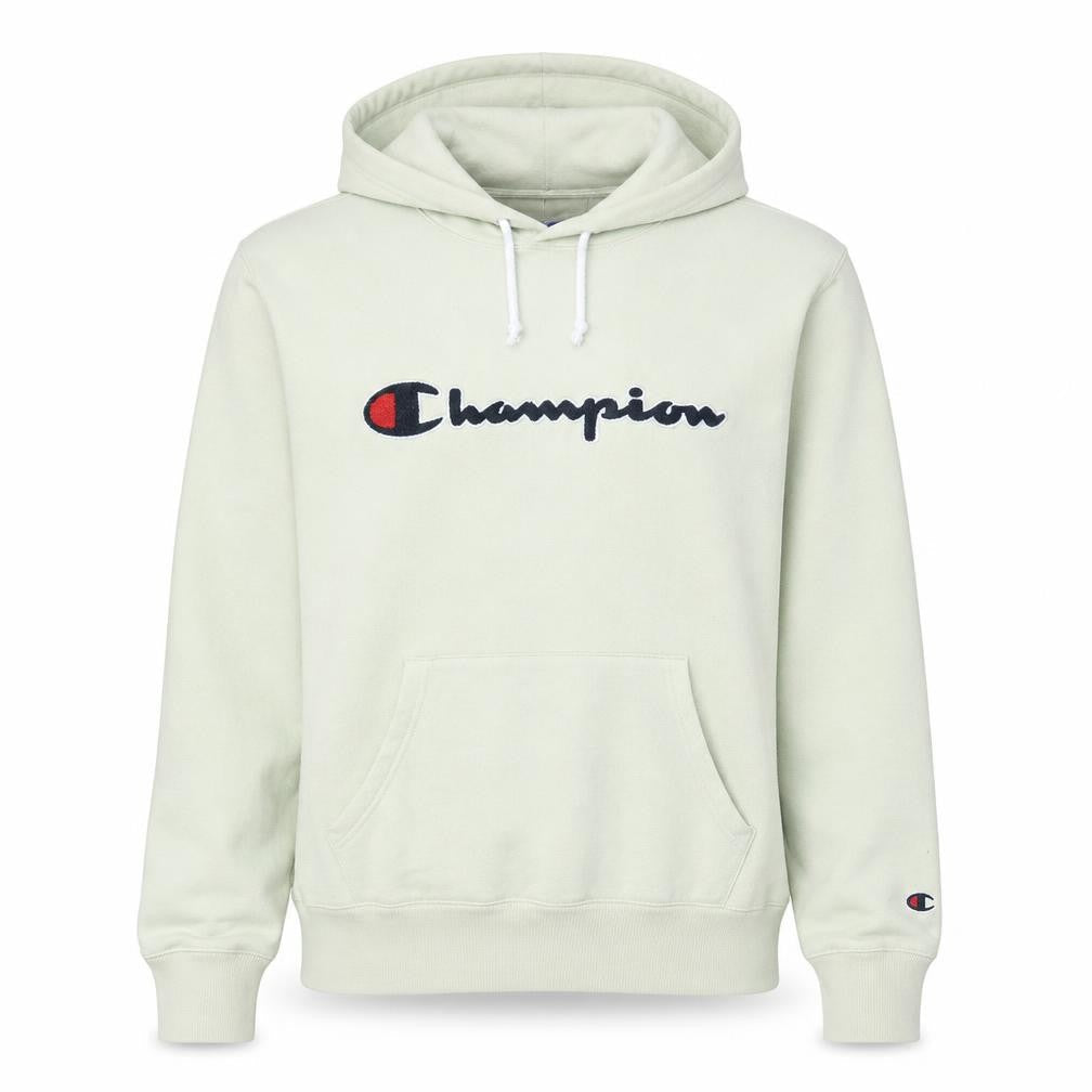 Champion Women's Beige XL Pullover Hoodie 100% Cotton Logo Hooded Sweatshirt
