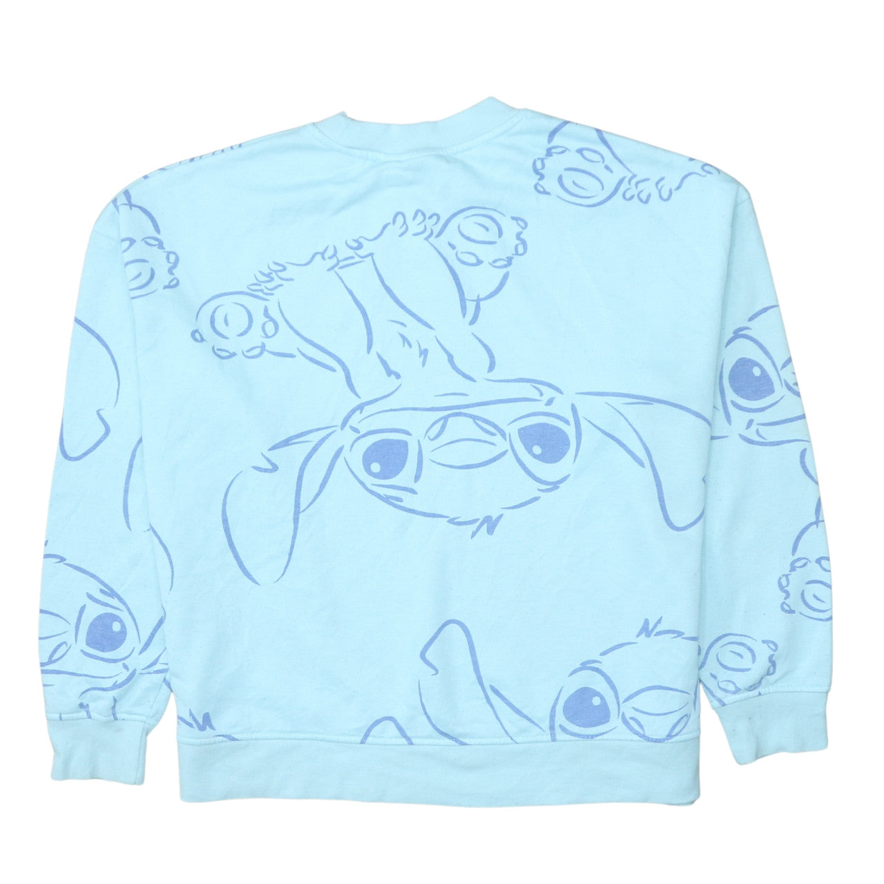 Disney Women's Blue Stitch Crew Neck Sweatshirt Size M 12/14