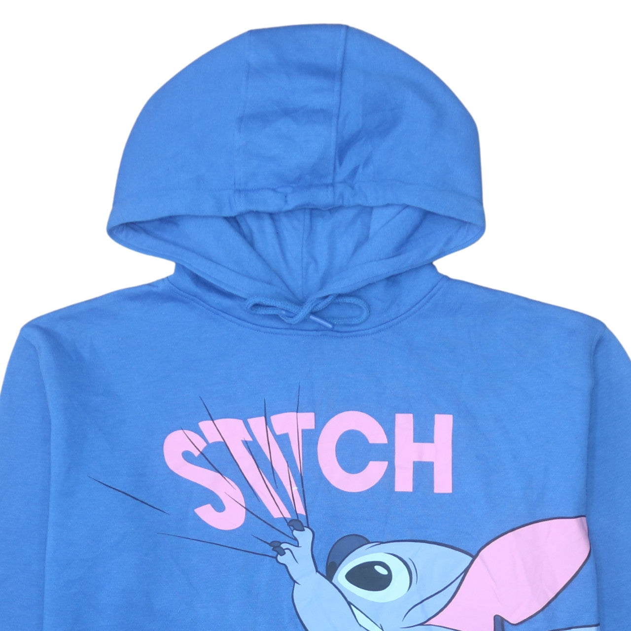 Disney Primark Womens Blue Stitch Pullover Hoodie UK 12/14 M