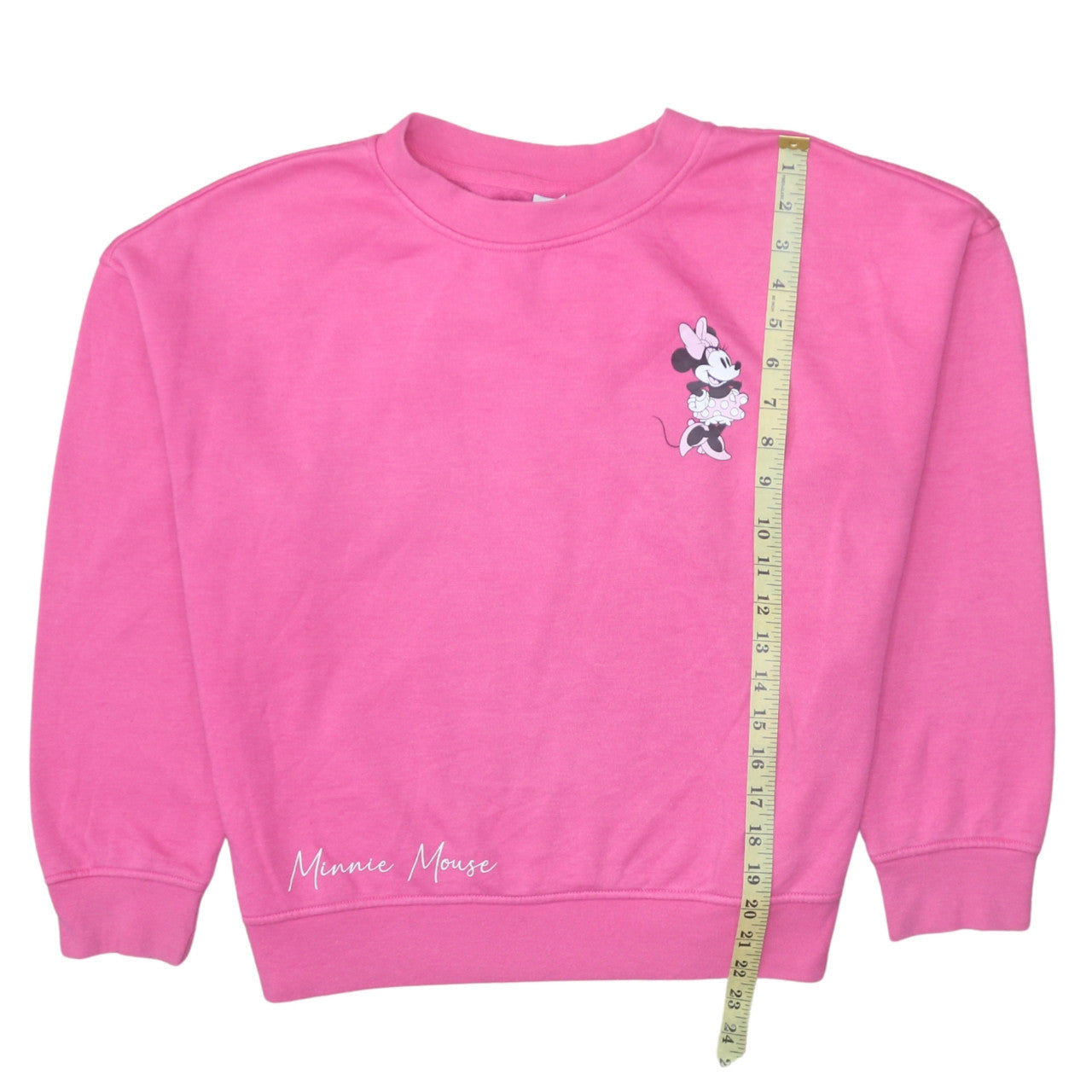 Disney Minnie Mouse Pink Crew Neck Sweatshirt Women Small