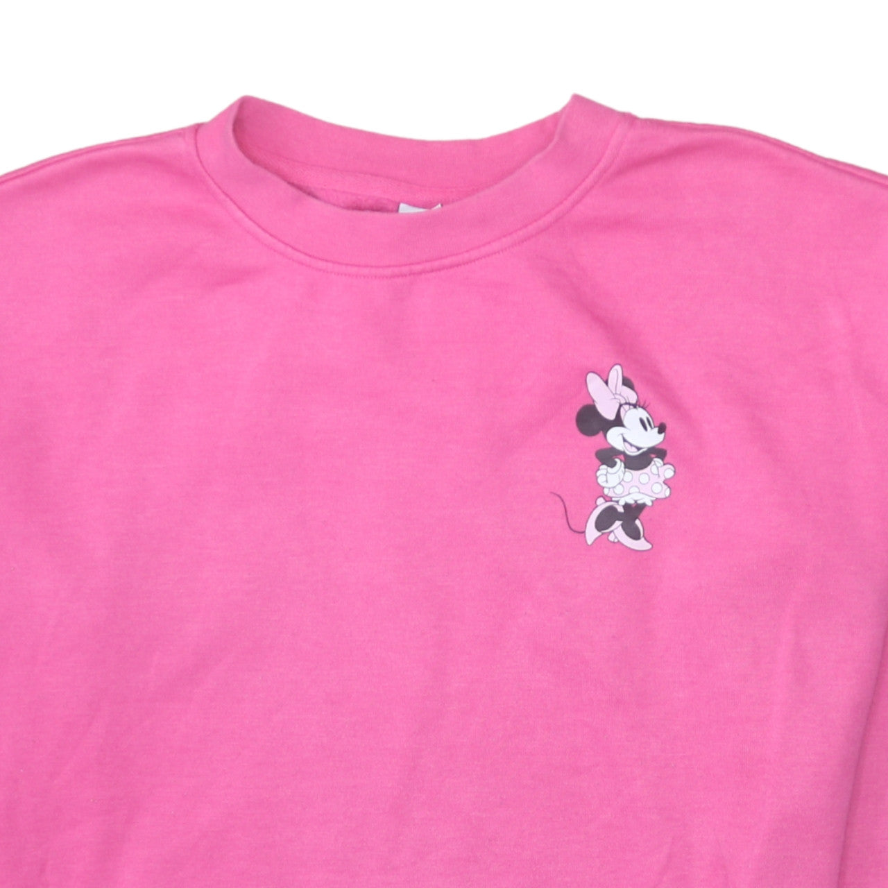 Disney Minnie Mouse Pink Crew Neck Sweatshirt Women Small