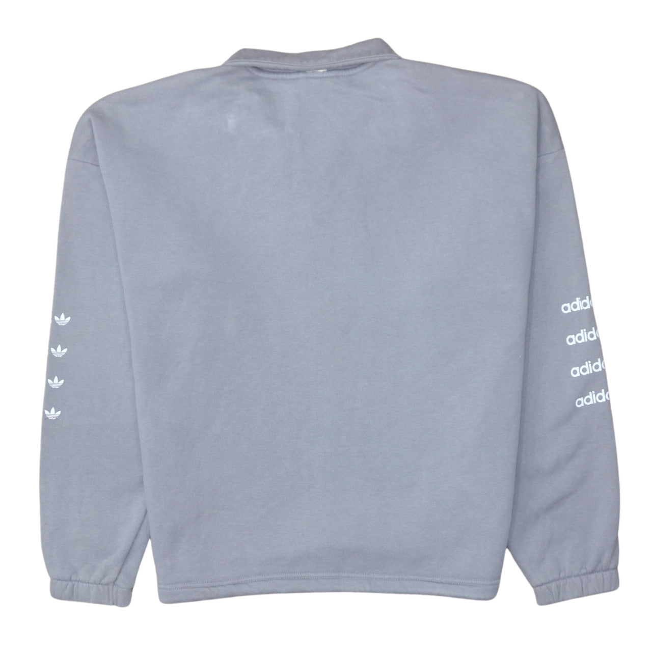 Adidas Women Grey 1/2 Zip Sweatshirt Size 10 Classic Logo Pullover