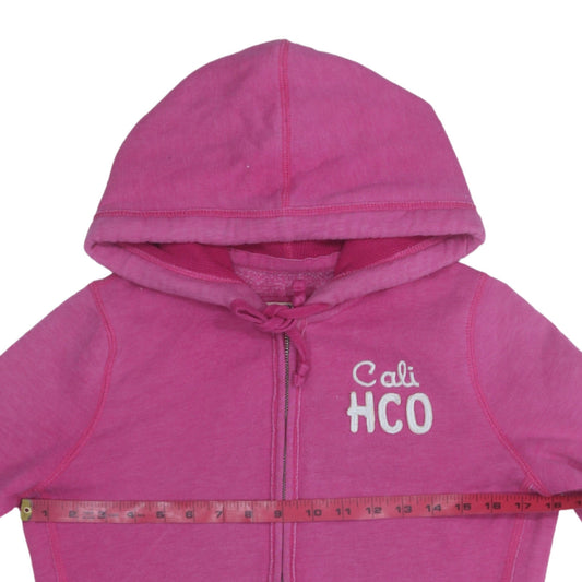 Hollister Womens Pink Full Zip Hoodie Size M Cotton Blend