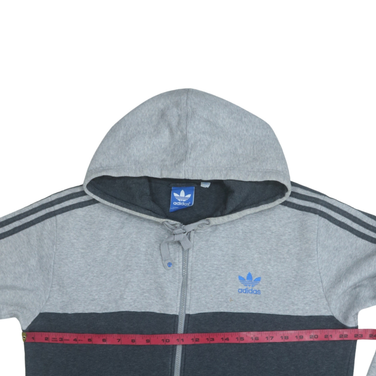 Adidas Men's Grey Full Zip Hoodie Size M Regular Fit