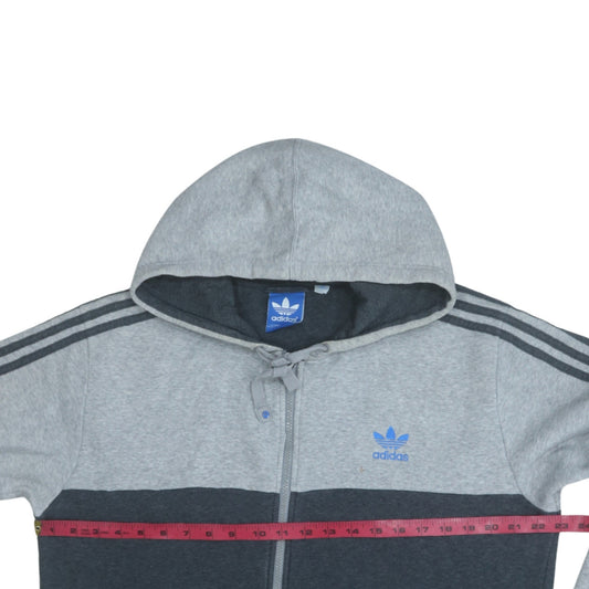 Adidas Men's Grey Full Zip Hoodie Size M Regular Fit