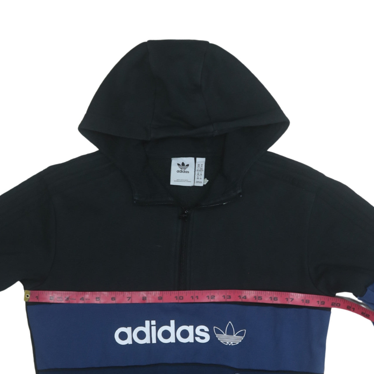 Adidas Men's Blue XS Hoodie 1/2 Zip Pullover Logo Fleece