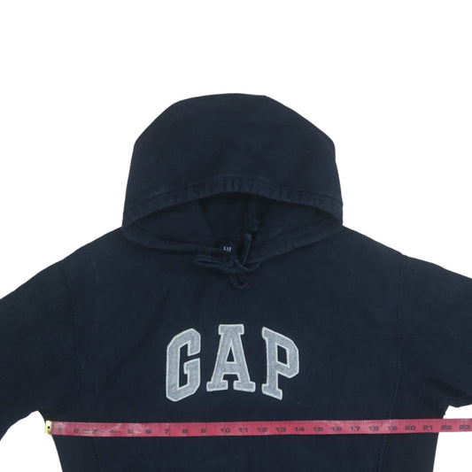 GAP Women Navy Blue Pullover Hoodie S Logo Embroidered Casual