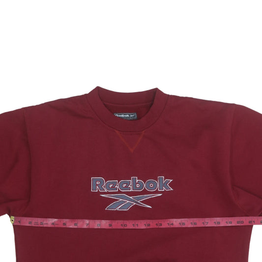 Reebok Boys Red Pullover Fleece Sweatshirt 14-15 Years Logo Crew Neck