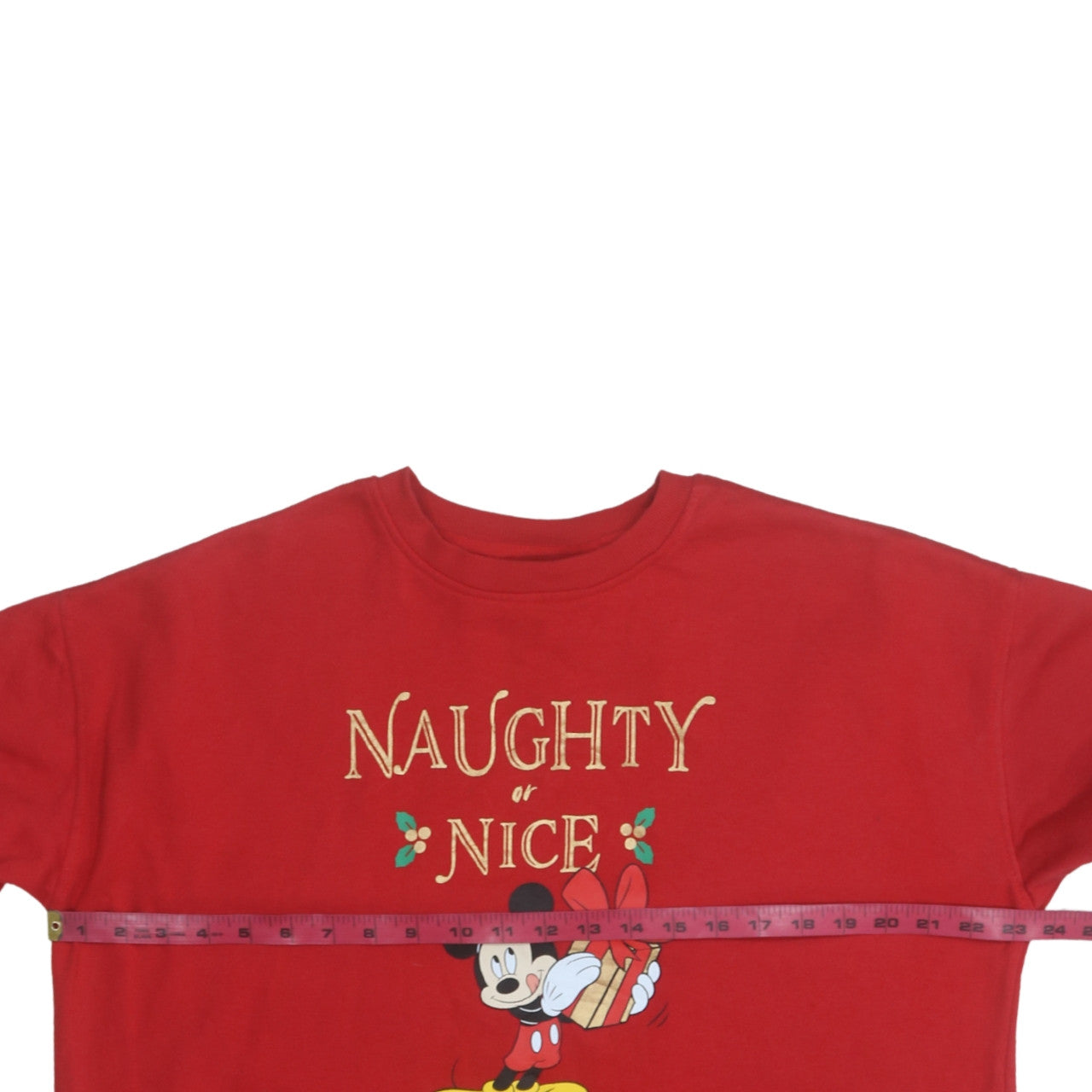 Disney Women Red Mickey Mouse Christmas Pullover Sweatshirt UK 12/14