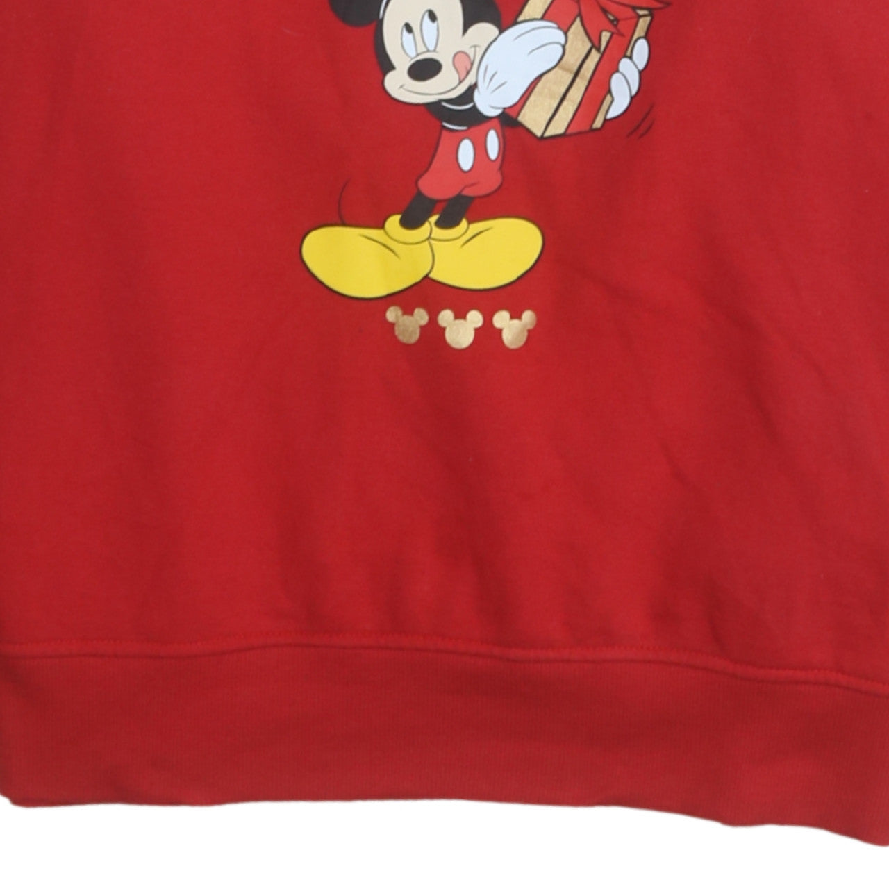 Disney Women Red Mickey Mouse Christmas Pullover Sweatshirt UK 12/14