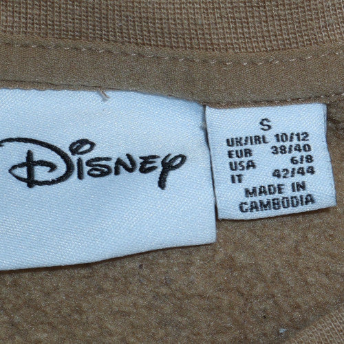 Disney Women Beige Chipmunk University Sweatshirt Size S