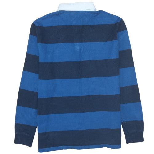 Marks & Spencer Blue Harbour Men's Blue Striped Long Sleeve Polo XL
