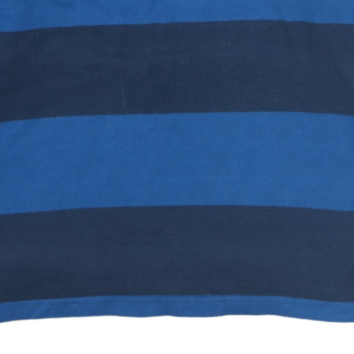 Marks & Spencer Blue Harbour Men's Blue Striped Long Sleeve Polo XL