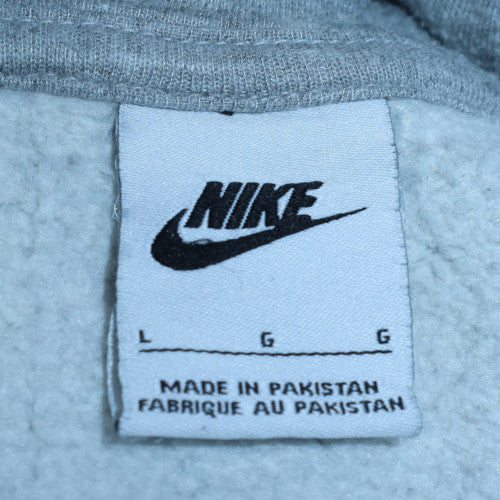 Nike Men's Grey Pullover Hoodie L Regular Fit Fleece Sweatshirt