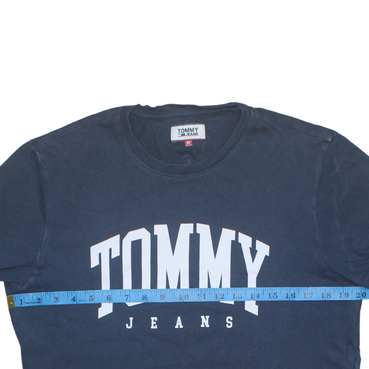 Tommy Jeans Men's Blue Crew Neck Logo Cotton T-Shirt M