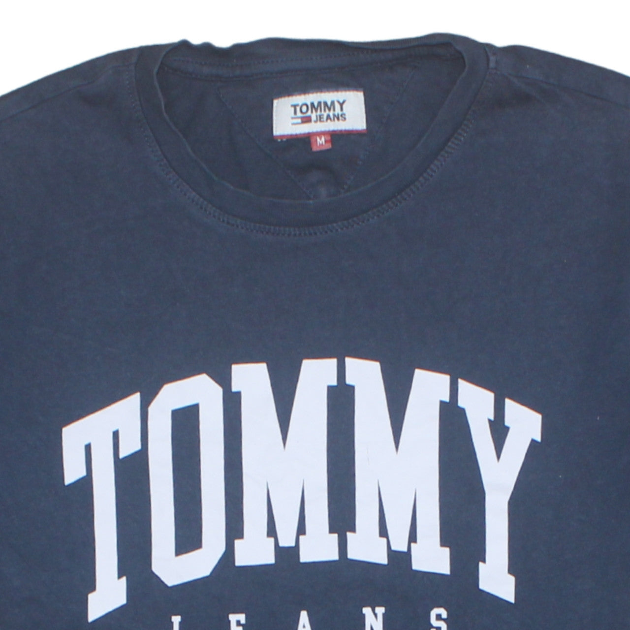 Tommy Jeans Men's Blue Crew Neck Logo Cotton T-Shirt M