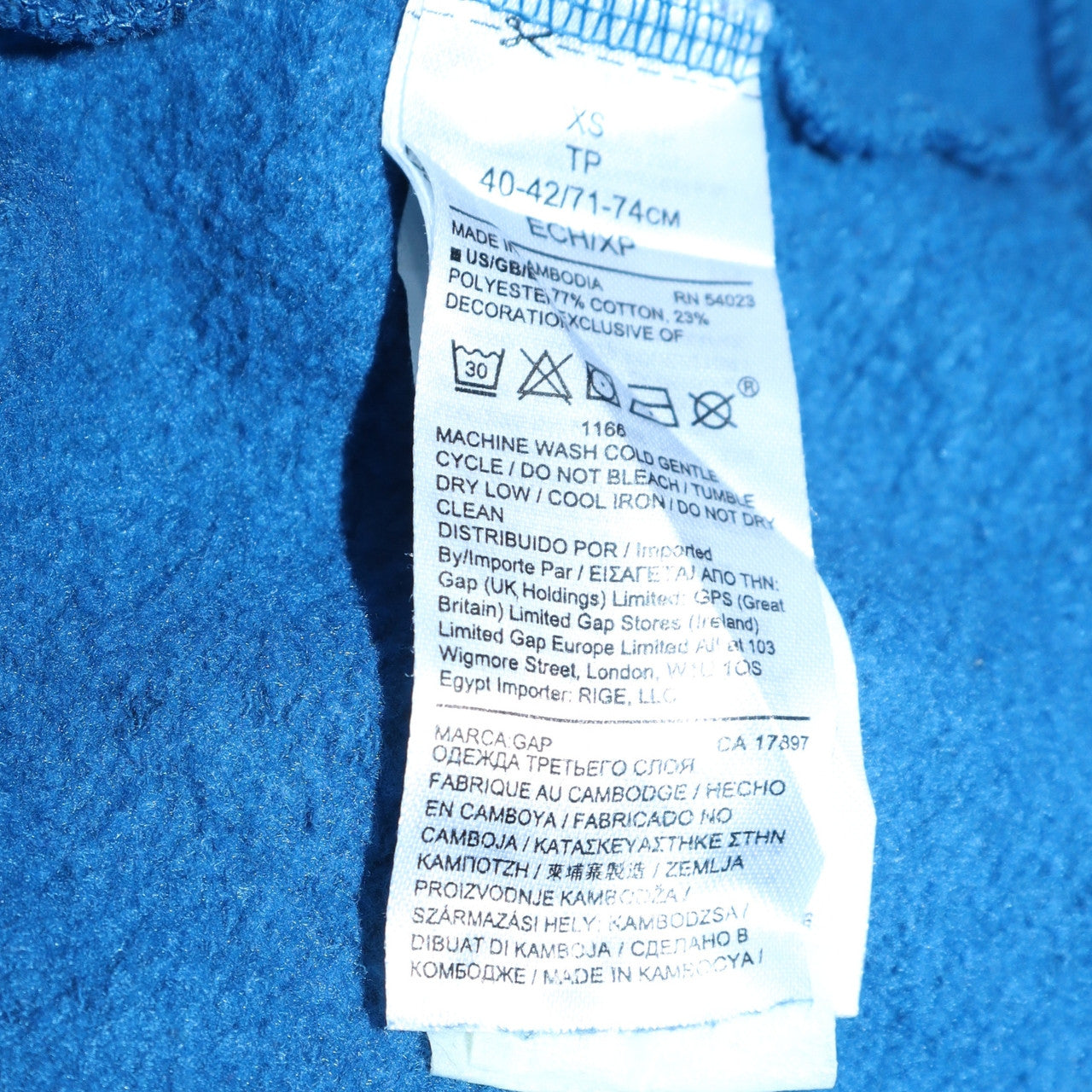 GAP Men's Blue Pullover Hoodie XS Cotton Blend College Style