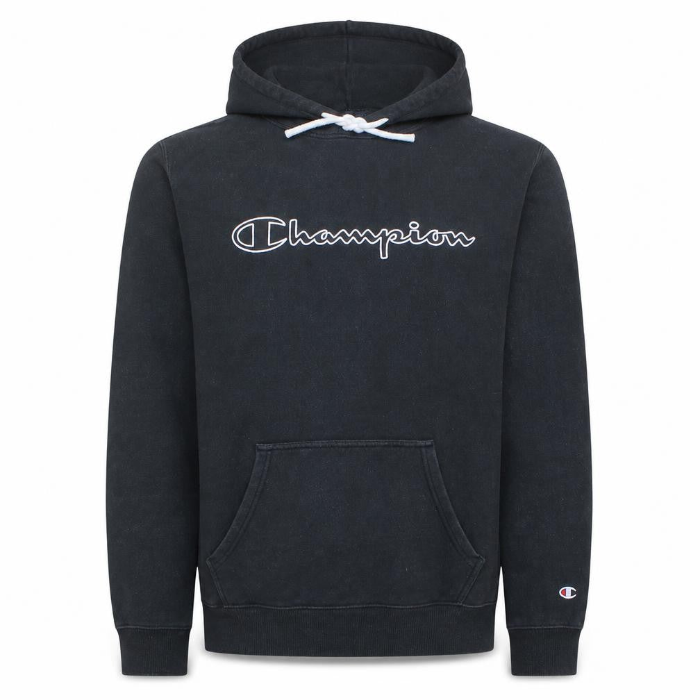 Champion Men's Black Pullover Hoodie L Logo Sportswear