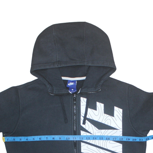 Nike Men's Black Full Zip Hoodie Size M Graphic Logo Sweatshirt