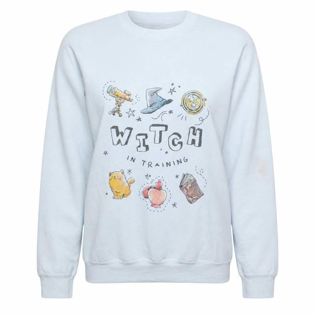 Harry Potter Womens White XL Pullover Sweatshirt Witch In Training