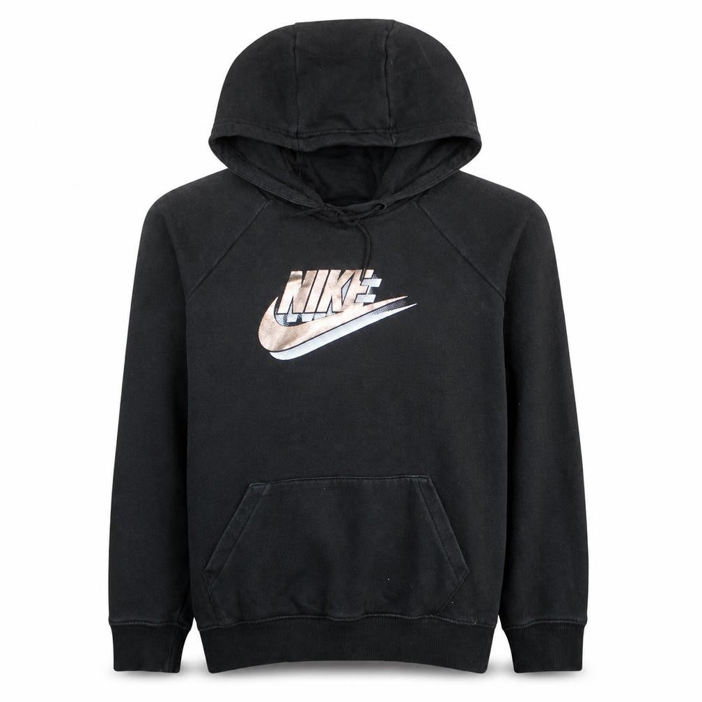 Nike Women's Black Pullover Hoodie M Logo Print Sportswear