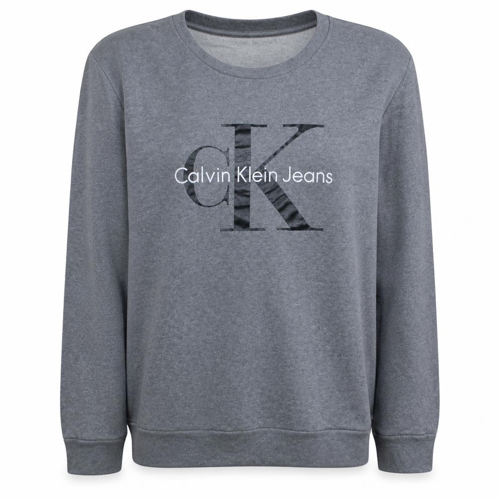 Calvin Klein Jeans Men's Grey XL Pullover Sweatshirt Logo Print