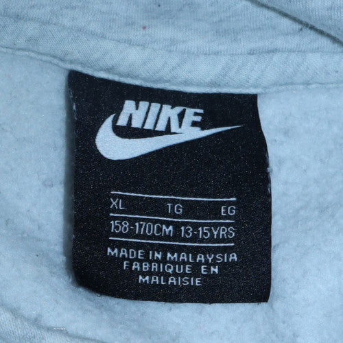 Nike Girls Grey XL Pullover Fleece Hoodie with Logo