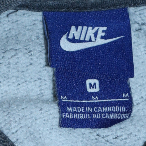 Nike Men's Grey Pullover Hoodie M Regular Fleece Sweatshirt