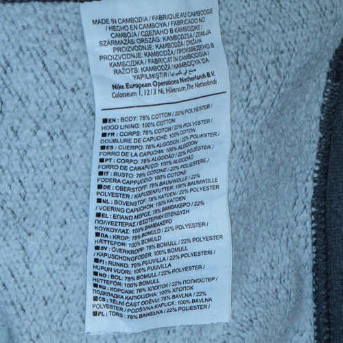 Nike Men's Grey Pullover Hoodie M Regular Fleece Sweatshirt