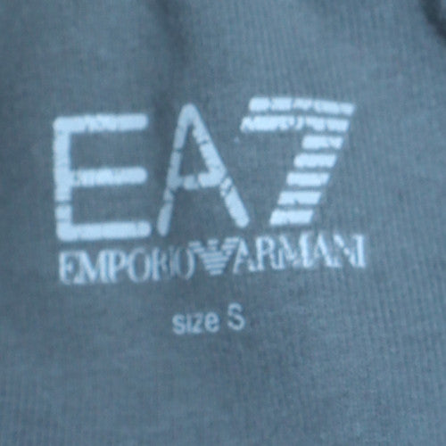 Emporio Armani EA7 Men's Grey Pullover Hoodie Size S Logo Sweatshirt