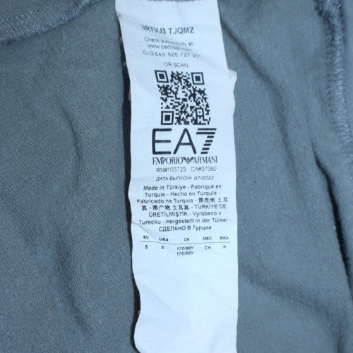 Emporio Armani EA7 Men's Grey Pullover Hoodie Size S Logo Sweatshirt
