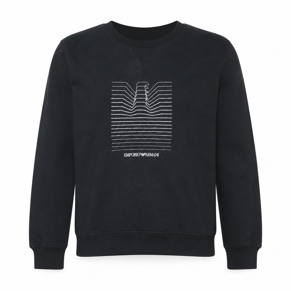 Emporio Armani Men's Black Sweatshirt Medium Embroidered Logo Pullover