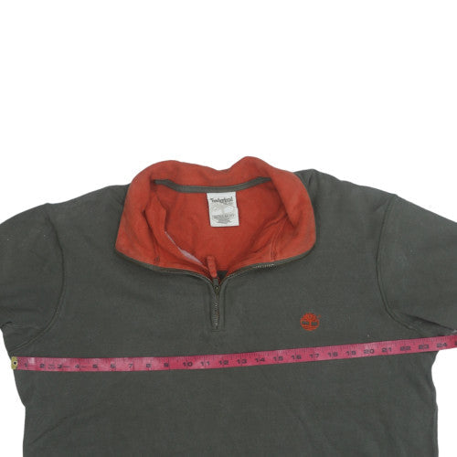 Timberland Men's Green 1/4 Zip Fleece Pullover Sweatshirt L