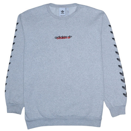 Adidas Mens Grey Crew Neck Pullover Sweatshirt M