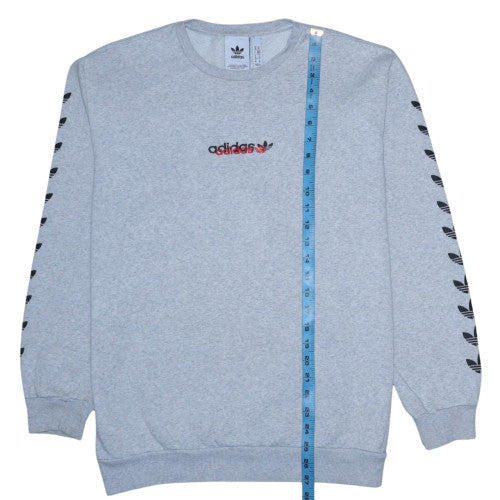Adidas Mens Grey Crew Neck Pullover Sweatshirt M