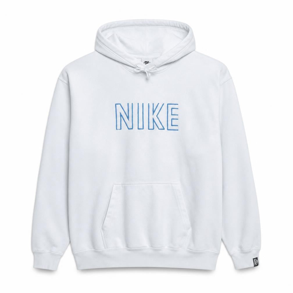 Nike Men's White XS Pullover Hoodie with Blue Logo